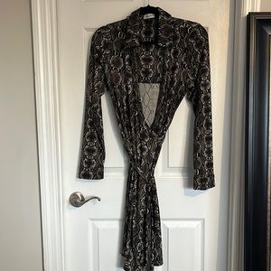 Calvin Klein snake print wrap dress